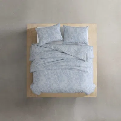 Calvin Klein Bayberry Cotton Blue Duvet Cover Set In Blue;gray