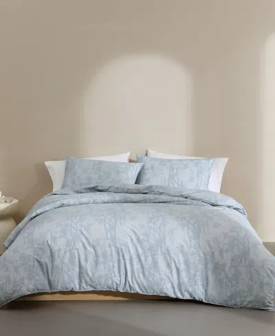 Calvin Klein Bayberry Percale 3-pc Duvet Cover Set, Queen In Blue