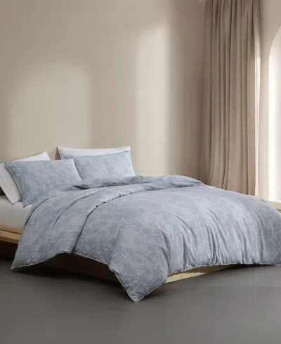 Calvin Klein Bayberry Washed Percale 3-pc. Comforter Set, Queen In Blue