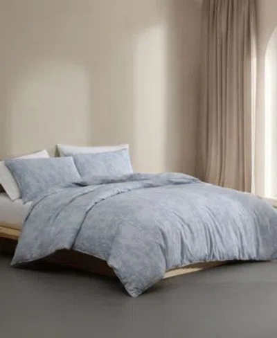 Calvin Klein Bayberry Washed Percale Comforter Sets In Blue