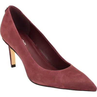 Calvin Klein Bazey Leather Pump In Red