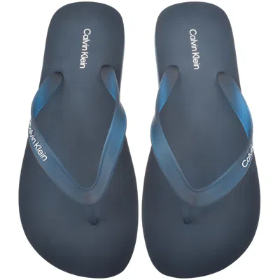 Calvin Klein Beach Flip Flops Ck Navy In Blue