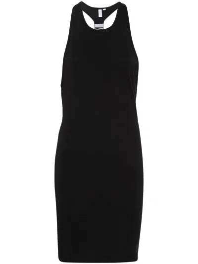 Calvin Klein Beach Logo-tape Mini Dress In Black
