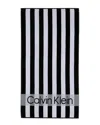 Calvin Klein Beach Stripe Logo 2-ply Velour Beach Towel Set In Multi