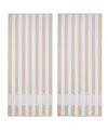 Calvin Klein Beach Stripe Logo Cotton 2-pc. Beach Towel Set, 70" X 40" In Multi