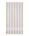 Calvin Klein Beach Stripe Logo Velour Beach Towel Set In Neutral