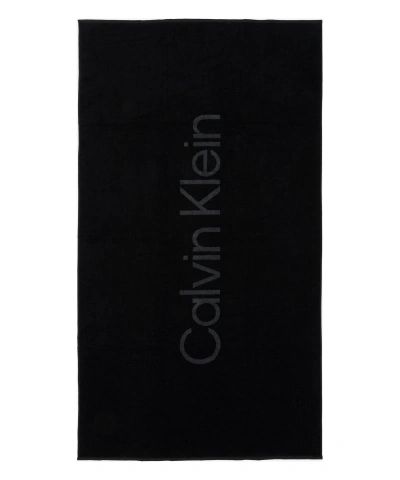 Calvin Klein Beach Towel In Black