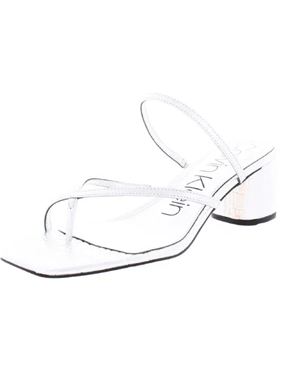 Calvin Klein Becca Womens Leather Toe Loop Heels In Multi