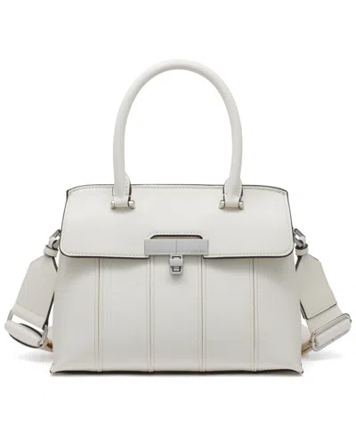 Calvin Klein Becky Convertible Turn Lock Crossbody Bag In Cherub White