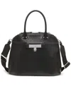 Calvin Klein Becky Convertible Turnlock Dome Satchel In Black Silv