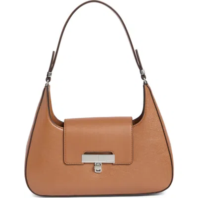 Calvin Klein Becky Faux Leather Shoulder Bag In Caramel
