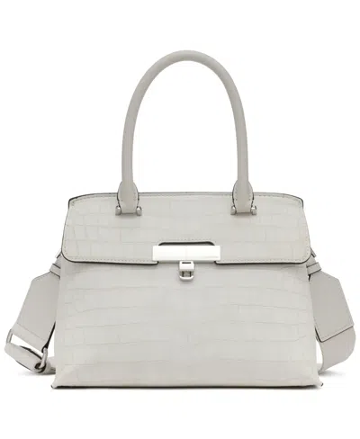 Calvin Klein Becky Soft Croco Crossbody In Beach Pebble