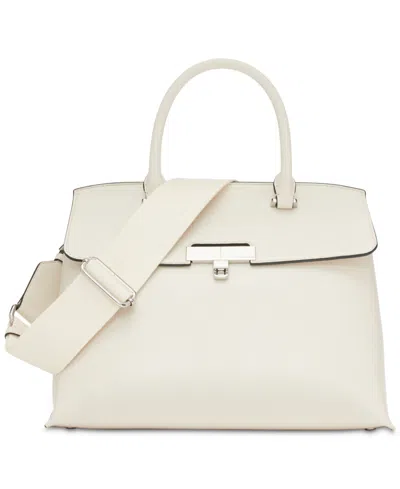 Calvin Klein Becky Turnlock Convertible Satchel In White