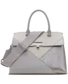 Calvin Klein Becky Turnlock Convertible Satchel In Dve Ch Wh