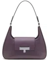 Calvin Klein Becky Turnlock Shoulder Bag In Plum
