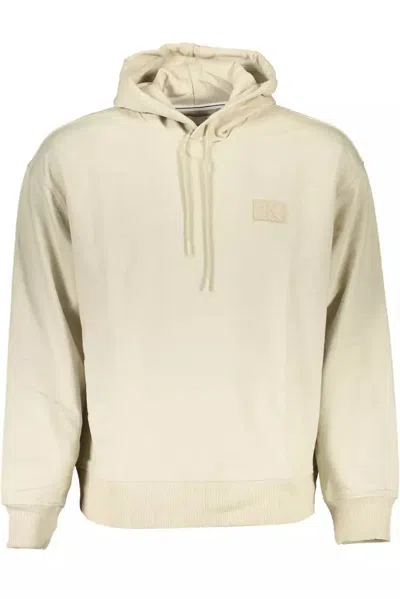 Calvin Klein Beige Long-sleeved Hooded Sweatshirt