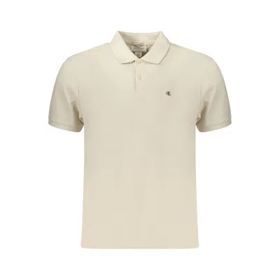 Calvin Klein Beige Cotton Men's Polo In Neutral