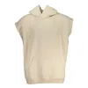 Calvin Klein Beige Hooded Sleeveless Cotton Sweatshirt