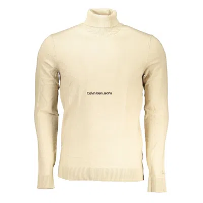 Calvin Klein Beige Cotton Sweater In Yellow