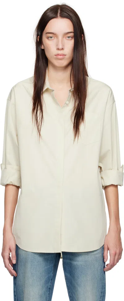 Calvin Klein Beige Halo Cotton Poplin Shirt In Overcast