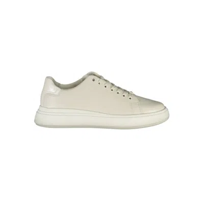CALVIN KLEIN BEIGE LEATHER WOMEN SNEAKER