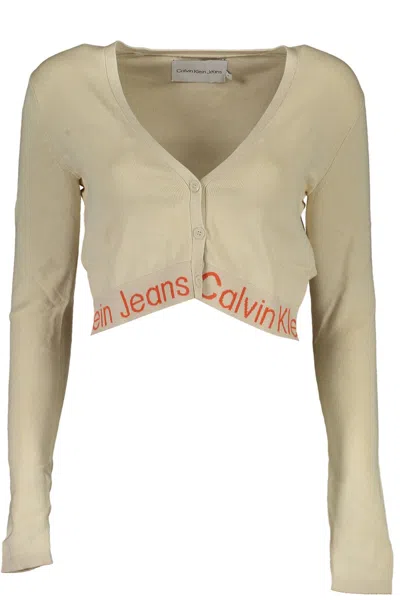 Calvin Klein Beige Lyocell Shirt In Multi