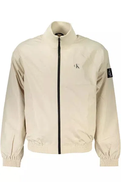 Calvin Klein Beige Polyester Jacket In Neutral