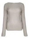 Calvin Klein Boat Neck Silk Blend Relaxed Sweater