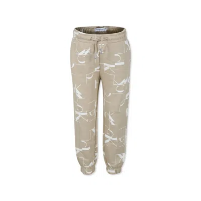Calvin Klein Kids' Beige Trousers For Boy With Logo