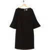 Calvin Klein Bell Sleeve Scuba Crepe Sheath Dress In Black
