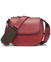 Calvin Klein Bella Adjustable Crossbody With Signature Zippered Pouch In Red
