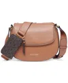 Calvin Klein Bella Adjustable Crossbody With Signature Zippered Pouch In Caramel