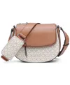 Calvin Klein Bella Signature Adjustable Crossbody In Van Khk,caramel
