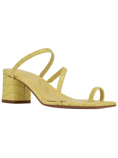 Calvin Klein Belma Womens Block Heel Strappy In Yellow