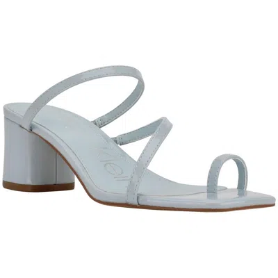 Calvin Klein Belma Womens Slip-on Toe Loop Mules In Blue