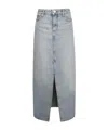 Calvin Klein Belt-loop Denim Skirt In Gray