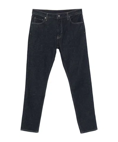 Calvin Klein Belt Loop Denim Trousers In Blue
