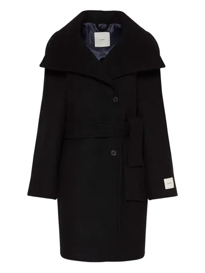 Calvin Klein Belted Coat In Black
