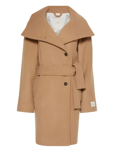 Calvin Klein Belted Coat In Brown