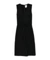 Calvin Klein Linen Blend Ns V Neck Dress Clothing In Black