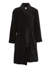 Calvin Klein Belted Monogram-embroidered Bathrobe In Black