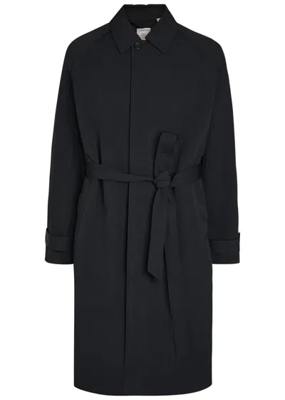 Calvin Klein Belted Nylon Trench Coat In Blue