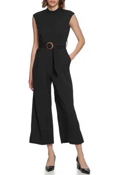 CALVIN KLEIN CALVIN KLEIN BELTED SCUBA CREPE JUMPSUIT