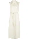 Calvin Klein Belted Sleeveless Shirt Dress In Grün