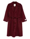 Calvin Klein Belted Trech Coat In Red
