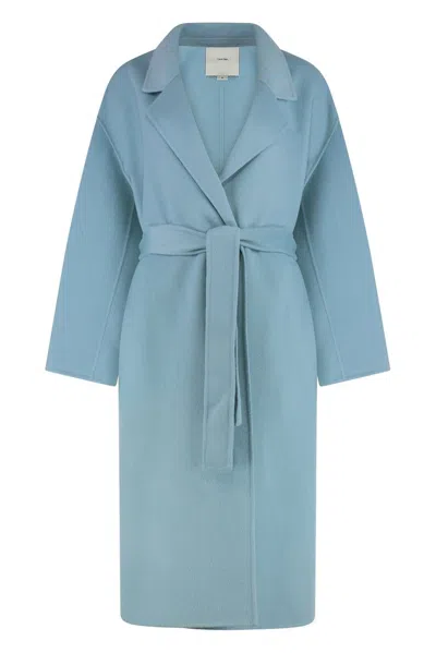 Calvin Klein Wool Coat In Blue