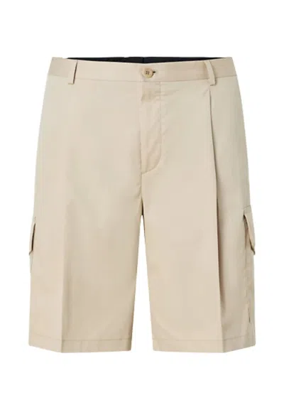 Calvin Klein Bermuda Cotton Seacell Cargo Shorts In Beige