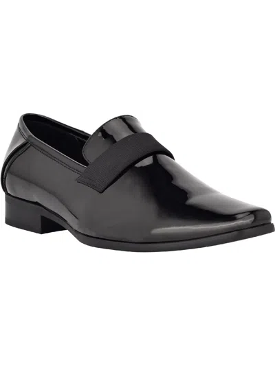 Calvin Klein Bernard Mens Patent Leather Square Toe Oxfords In Black