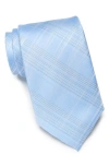 Calvin Klein Beverly Plaid Tie In Light Blue