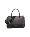 Calvin Klein Bianca Signature Triple Compartment Convertible Satchel In Brown Khaki,black